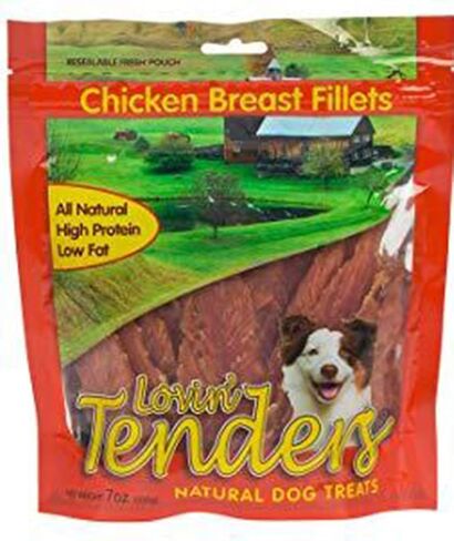 Lovin' Tenders Chicken Breast & Biscuits Dog Treats 7 oz with 4 inch Cadet Pressed Rawhide Bone in Saudi Arabia