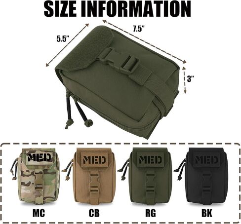 PETAC GEAR Tactical Rip Away Medical IFAK Pouch Tear Off First Aid EDC Pouches Molle & Belt Outdoor Emergency Survival Bag in Kuwait