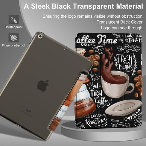MEEgoodo Case for iPad 10.2 inch, Case for iPad 9th Generation 2021/ 8th Generation 2020/ 7th Gen 2019, Tablet Cover with Silk Texture & PC Back Cover, Coffee in Kuwait
