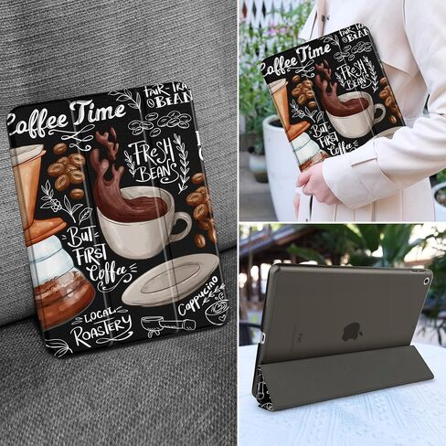 MEEgoodo Case for iPad 10.2 inch, Case for iPad 9th Generation 2021/ 8th Generation 2020/ 7th Gen 2019, Tablet Cover with Silk Texture & PC Back Cover, Coffee in Kuwait