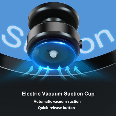 360 Rotatable Car Magnetic Phone Holder,Electric Vacuum Car Mount,Suction Cup Phone Mount Suitable for Flat Surfaces,Compatible with Magsafe iPhone, Silver in Saudi Arabia