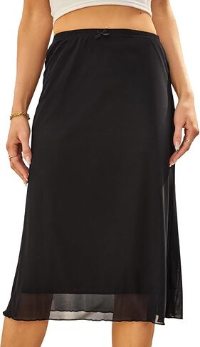 تنورة طويلة مستقيمة عالية الخصر للنساء من Avanova، تنانير طويلة ضيقة بحواف الخس in Kuwait