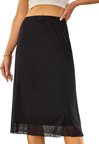 تنورة طويلة مستقيمة عالية الخصر للنساء من Avanova، تنانير طويلة ضيقة بحواف الخس in Kuwait