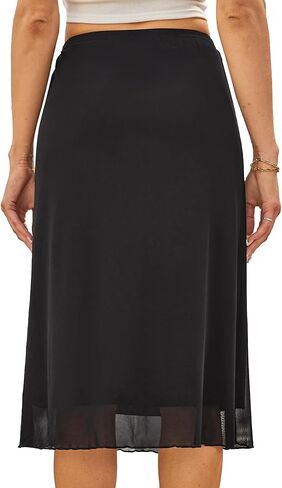 تنورة طويلة مستقيمة عالية الخصر للنساء من Avanova، تنانير طويلة ضيقة بحواف الخس in Kuwait