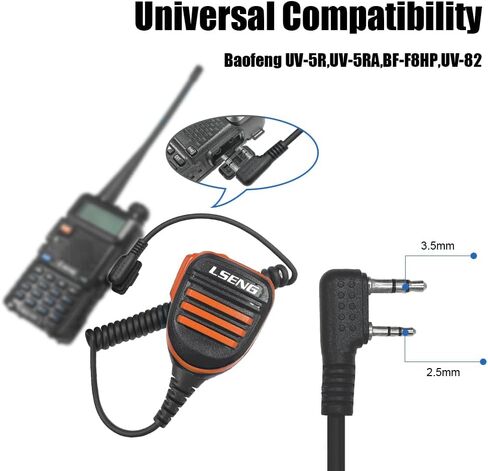 Microphone Police Walkie Talkie Mic Accessories Ham Radio Speaker Mic Compatible with Baofeng UV-5R BF-F8HP Pro Quansheng UV-K5 Retevis Radio in Saudi Arabia