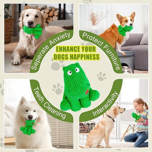Christmas Dog Toys, Dog Squeaky Toys with Crinkle Paper, Plush Reindeer Dog Toys, Interactive Stuffed Dog Chew Toys, Dog Gifts for Puppy, Small, Medium, Large Dogs in Kuwait