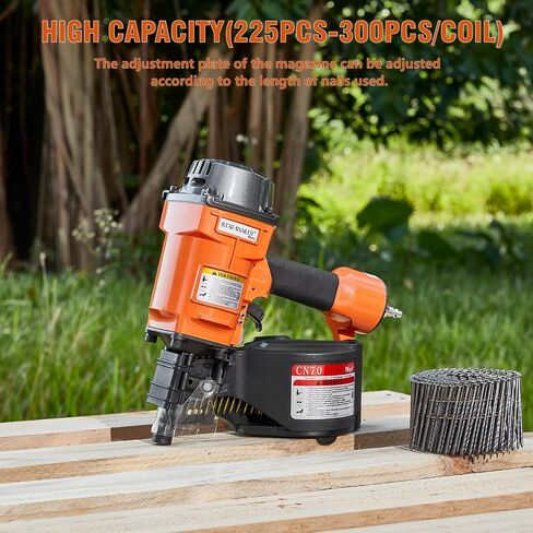 CN55 Coil Nailer 1-Inch up to 2-1/4-Inch Collated Coil Nails 15 Degree Pneumatic Nail Gun for Pallets, Packing Boxes, Crates and Fence in Saudi Arabia