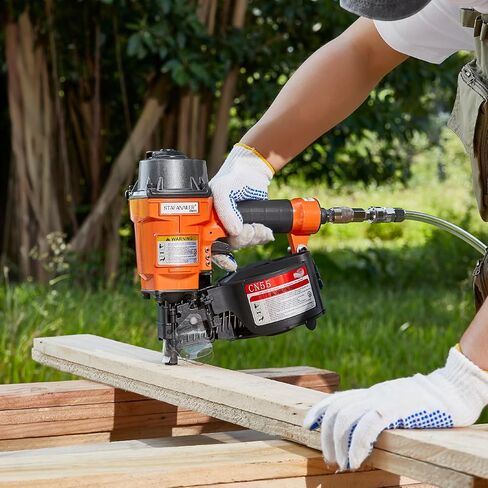 CN55 Coil Nailer 1-Inch up to 2-1/4-Inch Collated Coil Nails 15 Degree Pneumatic Nail Gun for Pallets, Packing Boxes, Crates and Fence in Saudi Arabia
