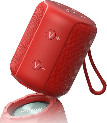 Bobtot Portable Speaker Bluetooth 10W Peak, IPX6 Shower Speaker, 25H Playing Time, Loud and Stereo Sound with Bass, Dual Pairing, Small Outdoor Speaker Wireless Waterproof for Party, Camping in Saudi Arabia