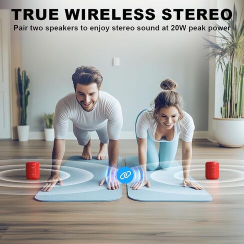 Bobtot Portable Speaker Bluetooth 10W Peak, IPX6 Shower Speaker, 25H Playing Time, Loud and Stereo Sound with Bass, Dual Pairing, Small Outdoor Speaker Wireless Waterproof for Party, Camping in Saudi Arabia