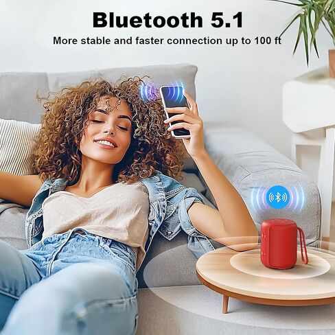 Bobtot Portable Speaker Bluetooth 10W Peak, IPX6 Shower Speaker, 25H Playing Time, Loud and Stereo Sound with Bass, Dual Pairing, Small Outdoor Speaker Wireless Waterproof for Party, Camping in Saudi Arabia