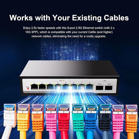 5-Port 2.5Gb Ethernet Switch,25Gbps High-Speed Unmanaged Switch,5 x 2.5GBASE-T Ports,Fanless Metal Design, Wall Mountable,Plug - Play in Saudi Arabia