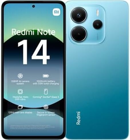 Xiaomi Redmi Note 14 4G LTE (for Tmobile Mint Tello Global) (128GB + 6GB) 6.67" 120Hz 108MP AI Camera Unlocked Global Version Dual Sim (Midnight Black) in Kuwait