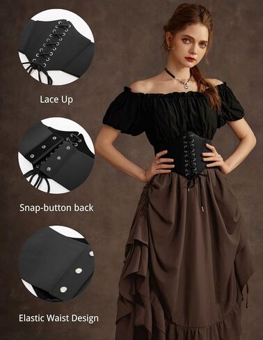 Scarlet Darkness Women Wide Belt Elastic Waist Belt Corset Belts for Dress in Kuwait