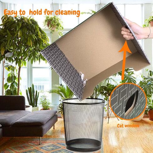 Cat Cardboard Scratcher with Extra-Large Box Bigger Space Double-Sided Scratching Refillable Pad Scratch Board Easy to Clean Scratched Lounger for Indoor Cats Weaving Patterns in Saudi Arabia