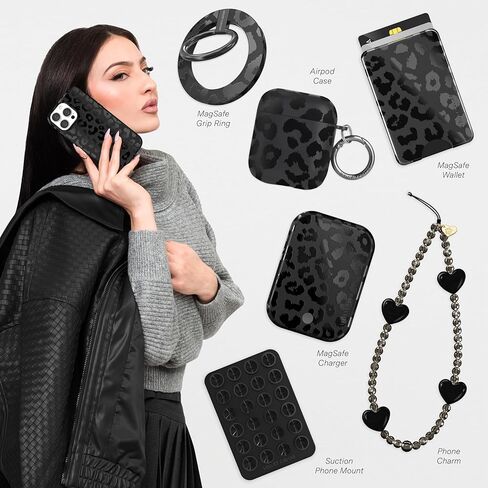 VELVET CAVIAR Black Leopard Cheetah Print Phone Case for iPhone 14 Pro Max - Compatible with MagSafe - 10ft Drop Tested in Saudi Arabia