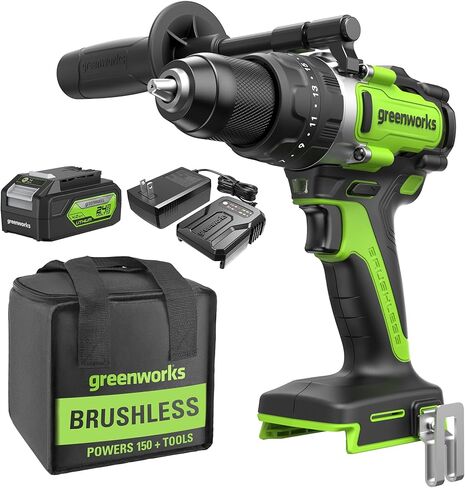 Greenworks 24V Brushless 1/2" Hammer Drill (Metal Chuck /1240 in.-lbs. /23 Clutch Position/28,000 BPM/LED Light), Tool Only in Kuwait