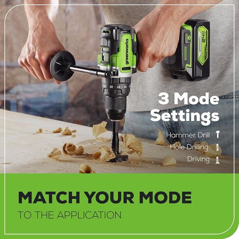 Greenworks 24V Brushless 1/2" Hammer Drill (Metal Chuck /1240 in.-lbs. /23 Clutch Position/28,000 BPM/LED Light), Tool Only in Kuwait