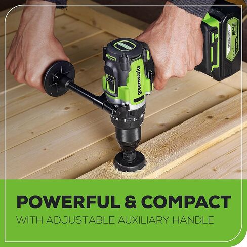 Greenworks 24V Brushless 1/2" Hammer Drill (Metal Chuck /1240 in.-lbs. /23 Clutch Position/28,000 BPM/LED Light), Tool Only in Kuwait