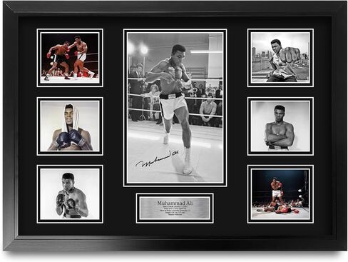 HWC Trading Foreman Ali Fight The Rumble in the Jungle George Foreman vs Muhammad Ali 16 x 12 inch Framed Gifts Printed Signed Autograph Picture for Boxing Memorabilia Fans - 16" x 12" Framed in Kuwait