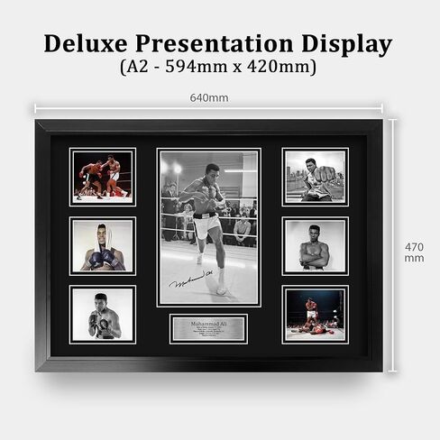 HWC Trading Foreman Ali Fight The Rumble in the Jungle George Foreman vs Muhammad Ali 16 x 12 inch Framed Gifts Printed Signed Autograph Picture for Boxing Memorabilia Fans - 16" x 12" Framed in Kuwait