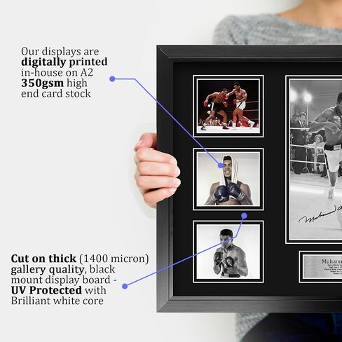 HWC Trading Foreman Ali Fight The Rumble in the Jungle George Foreman vs Muhammad Ali 16 x 12 inch Framed Gifts Printed Signed Autograph Picture for Boxing Memorabilia Fans - 16" x 12" Framed in Kuwait