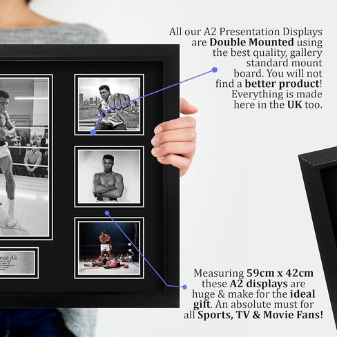 HWC Trading Foreman Ali Fight The Rumble in the Jungle George Foreman vs Muhammad Ali 16 x 12 inch Framed Gifts Printed Signed Autograph Picture for Boxing Memorabilia Fans - 16" x 12" Framed in Kuwait