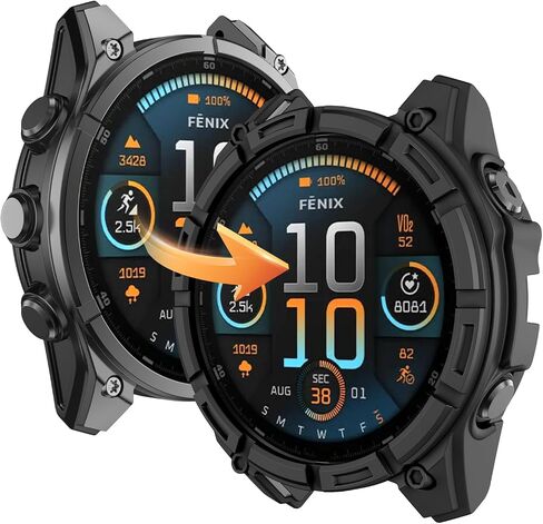 غلاف العلبة Overstep متوافق مع Garmin Fenix ​​8 47mm Solar ، ومضاد للاستبدال الحالات الملحقات الذكية الساعات الذكية in Saudi Arabia