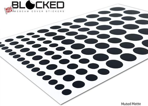 Blocked Webcam/Camera Vinyl Covers | 57 Low-Tack Restickable Webcam Sticker | 3-Sizes | Black 57-Pack Hearts (Muted Matte) in Saudi Arabia