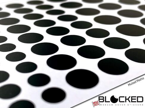Blocked Webcam/Camera Vinyl Covers | 57 Low-Tack Restickable Webcam Sticker | 3-Sizes | Black 57-Pack Hearts (Muted Matte) in Saudi Arabia