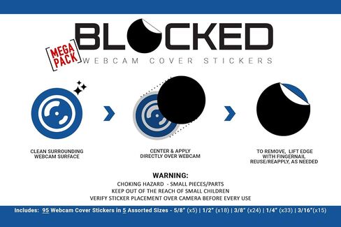 Blocked Webcam/Camera Vinyl Covers | 57 Low-Tack Restickable Webcam Sticker | 3-Sizes | Black 57-Pack Hearts (Muted Matte) in Saudi Arabia