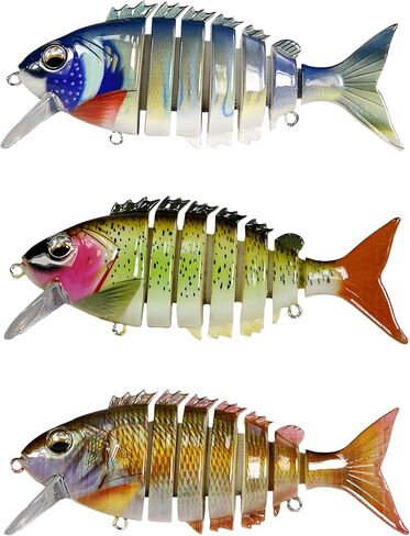 Fishing Lures for Freshwater and Saltwater, Lifelike Swimbait for Bass Trout Crappie Walleye Pike, Slow Sinking Bass Fishing Lure,Family Fishing Gear Plugs,3pcs(13.5cm-23g) in Saudi Arabia