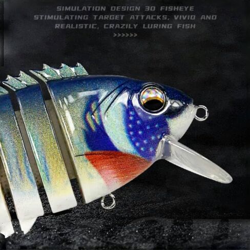 Fishing Lures for Freshwater and Saltwater, Lifelike Swimbait for Bass Trout Crappie Walleye Pike, Slow Sinking Bass Fishing Lure,Family Fishing Gear Plugs,3pcs(13.5cm-23g) in Saudi Arabia