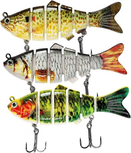 Fishing Lures for Freshwater and Saltwater, Lifelike Swimbait for Bass Trout Crappie Walleye Pike, Slow Sinking Bass Fishing Lure,Family Fishing Gear Plugs,3pcs(13.5cm-23g) in Saudi Arabia