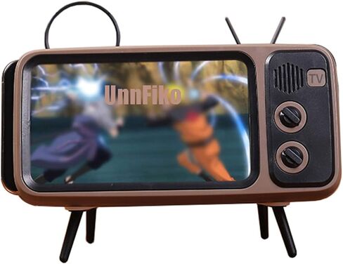 UnnFiko Wireless Bluetooth Speakers Retro TV Style Stand Holder, Cartoon Desktop Bracket Desk Mount, Universal for Samsung iPhone 12 13 14 11 Pro Max (TV Brown Bluetooth) in Kuwait