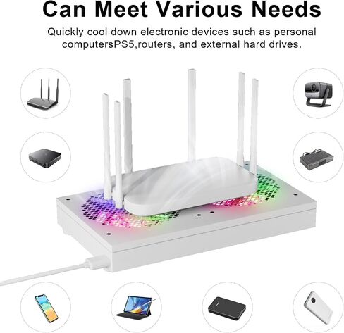 مروحة تبريد الكمبيوتر USB- مروحة تبريد إلكترونيات مع تدفق الهواء العالي لأجهزة التوجيه ، مروحة تبريد PS5 ، مروحة تبريد USB الصغيرة للإلكترونيات 260 مم ، حتى 1900 دورة في الدقيقة in Kuwait