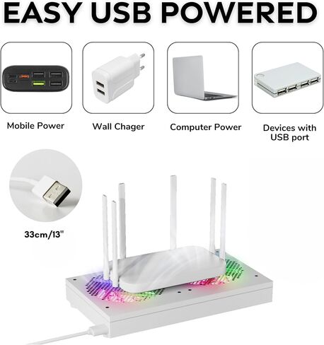 مروحة تبريد الكمبيوتر USB- مروحة تبريد إلكترونيات مع تدفق الهواء العالي لأجهزة التوجيه ، مروحة تبريد PS5 ، مروحة تبريد USB الصغيرة للإلكترونيات 260 مم ، حتى 1900 دورة في الدقيقة in Kuwait