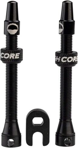 CushCore 44mm Air Valve Set - Premium Set of Alloy Valves, Nitrile Rubber Seal, Valve Core Tool Included, Tubeless Presta Valve, (44mm 2-Pack, Green) in Saudi Arabia