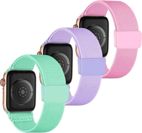 متمسك بالانتقال المتوافق مع Kids Apple Watch Band ، حزام ناعم من النايلون مضفر مع مشبك Snap-On قابل للتعديل لـ IWatch Series 9 8 7 6 5 4 3 2 1 SE in Kuwait
