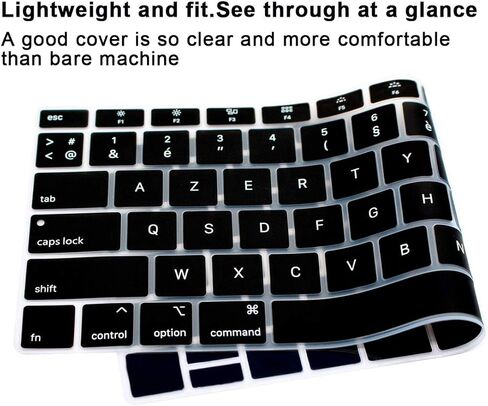 Arabic Language Silicone Keyboard Cover Skin for MacBook Air 13 with Retina Display and Touch ID 2020 2019 2018 Model A1932 Keyboard Protector Skin (US Versions),Black in Kuwait