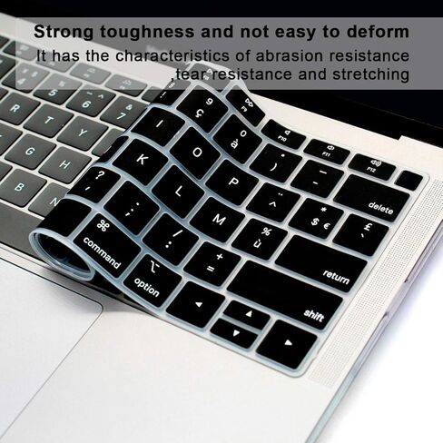 Arabic Language Silicone Keyboard Cover Skin for MacBook Air 13 with Retina Display and Touch ID 2020 2019 2018 Model A1932 Keyboard Protector Skin (US Versions),Black in Kuwait