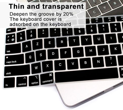 Arabic Language Silicone Keyboard Cover Skin for MacBook Air 13 with Retina Display and Touch ID 2020 2019 2018 Model A1932 Keyboard Protector Skin (US Versions),Black in Kuwait