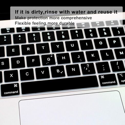 Arabic Language Silicone Keyboard Cover Skin for MacBook Air 13 with Retina Display and Touch ID 2020 2019 2018 Model A1932 Keyboard Protector Skin (US Versions),Black in Kuwait