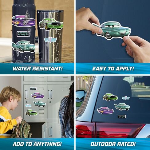 Disney Pixar Cars Decals - Set of 5 Chick Hicks Ramone Flo Vinyl Stickers for Car Laptop Computer Kids Water Bottle Outdoor Waterproof in Kuwait