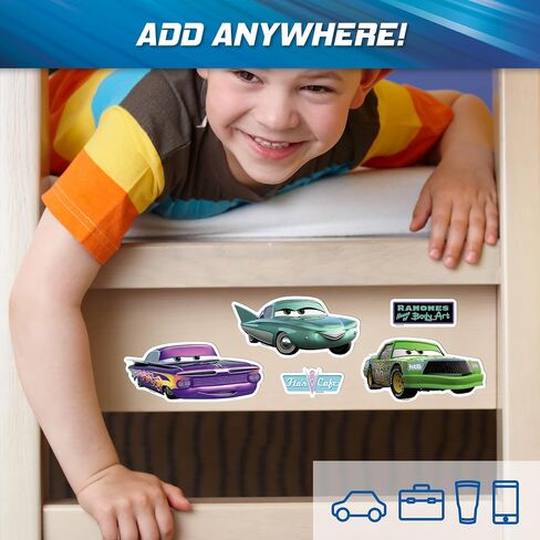 Disney Pixar Cars Decals - Set of 5 Chick Hicks Ramone Flo Vinyl Stickers for Car Laptop Computer Kids Water Bottle Outdoor Waterproof in Kuwait