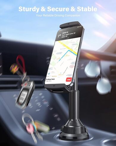APPS2Car Tablet Holder for Car, Cup Holder Mount with Adjustable Clamp (Up to 9.9"), 10.57" Height Adjustable iPad Holder for 4.7"-13" Cell Phones & Tablets, Perfect Travel Companion in Saudi Arabia