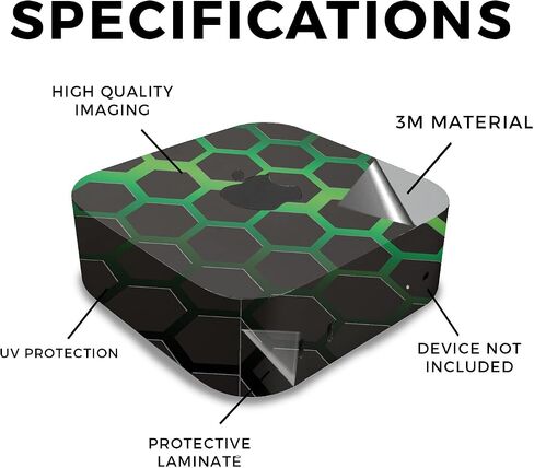 Skin Compatible with Apple Mac Mini M4 (2024) - Green Hex - Premium 3M Vinyl Protective Wrap Decal Cover - Easy to Apply | Crafted in The USA by MightySkins in Saudi Arabia