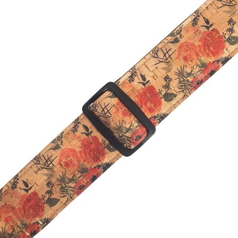 Levy's Leathers 2" Wide Vegan Friendly Natural Cork on Cotton Webbing Guitar Strap; Black (MX8-BLK) in Saudi Arabia