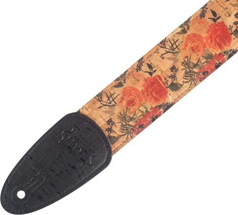 Levy's Leathers 2" Wide Vegan Friendly Natural Cork on Cotton Webbing Guitar Strap; Black (MX8-BLK) in Saudi Arabia