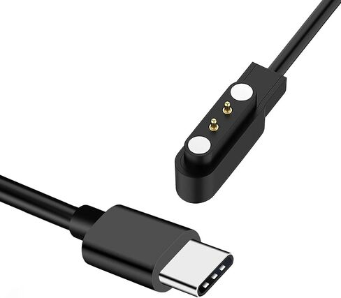 Charger for GloryFit T80 T70 T60 T50 P99 P98 Smart Watch, [Pin Spacing 4mm] USB-C Magnetic Charging Cable for Puqo T80, CASCHO T70/P98, Matast T60/P99, uaue T60/T50, Tikland T60/P98 Smartwatch(Type-C) in Kuwait
